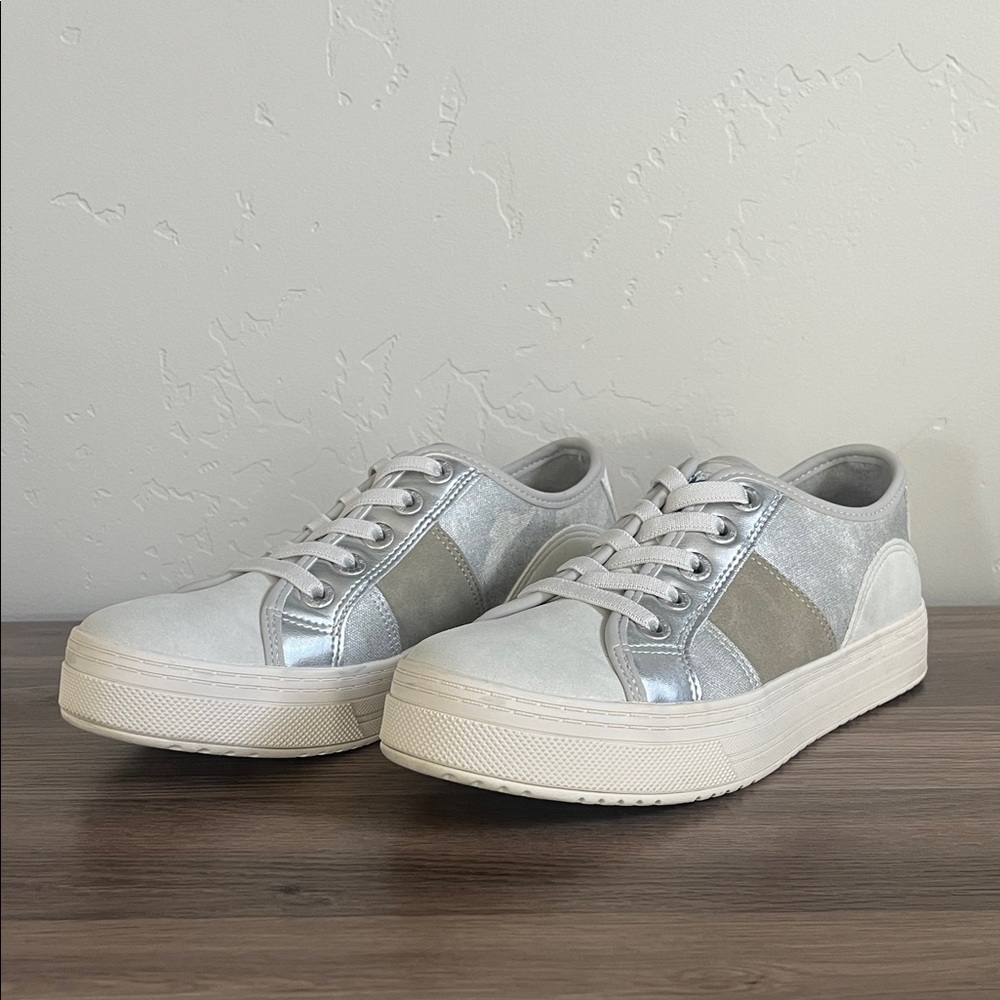 Blowfish Metallic Silver and Gray Sneakers